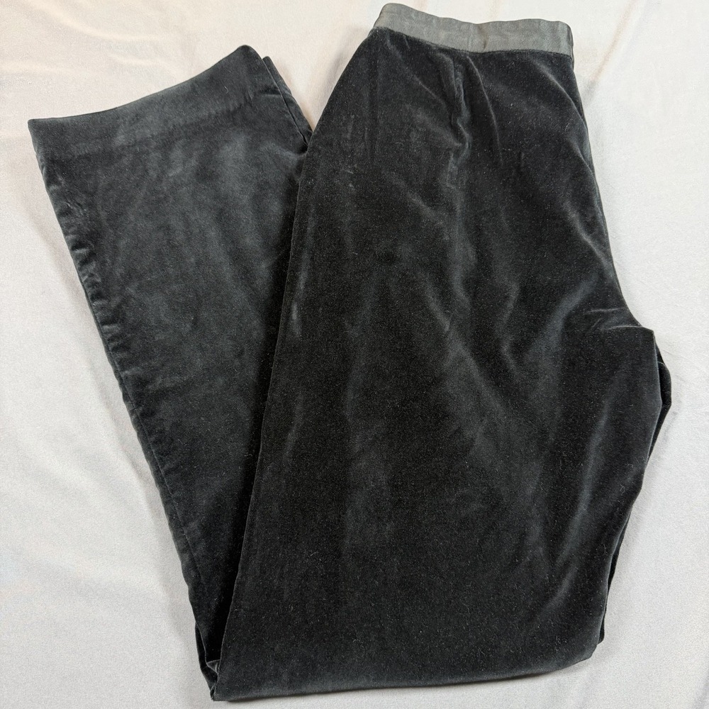 Lauren Ralph Lauren Womens Dress Pants 12‎ Black Velvet Velour Stretch